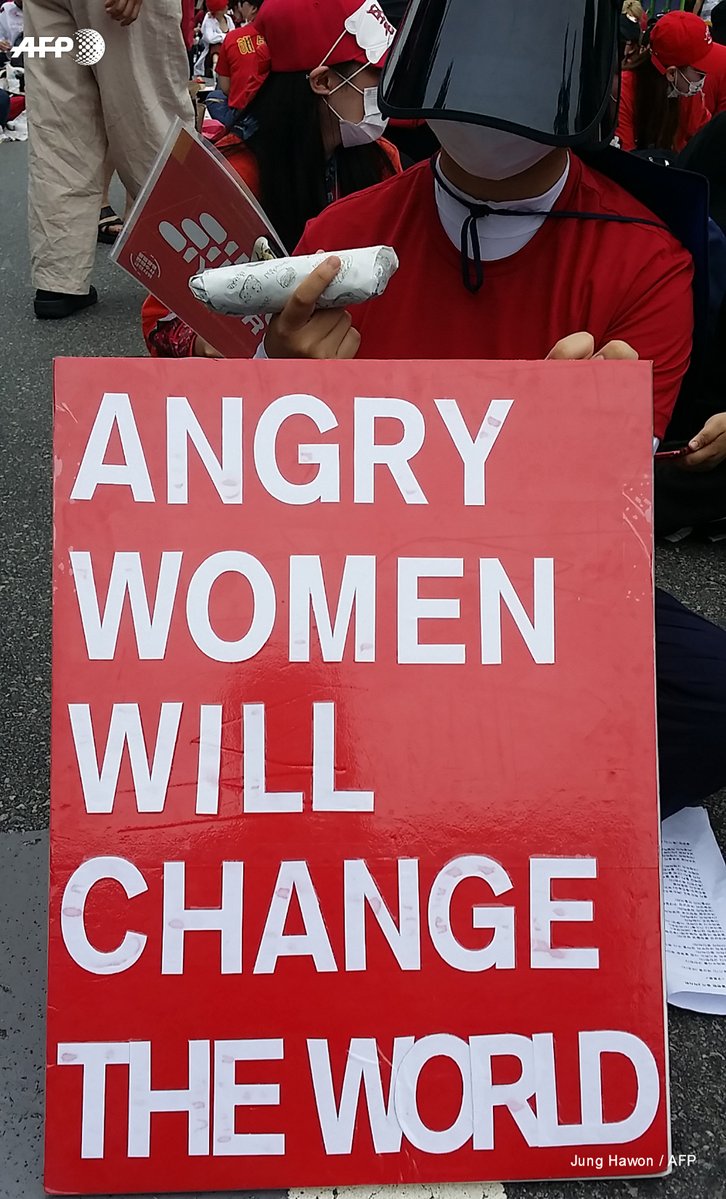 South Korean women march in record numbers to protest spycam video plague - men secretly filming women in schools, offices, trains, toilets, changing rooms    